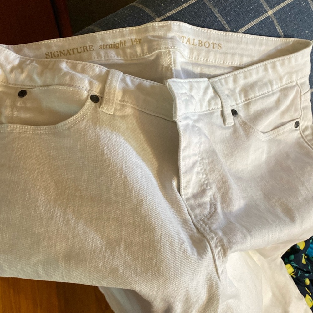 Talbots straight white jean